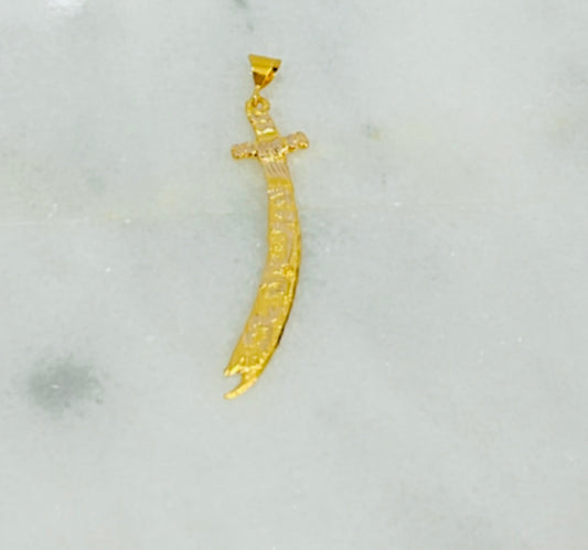 21K Gold Sword Pendant