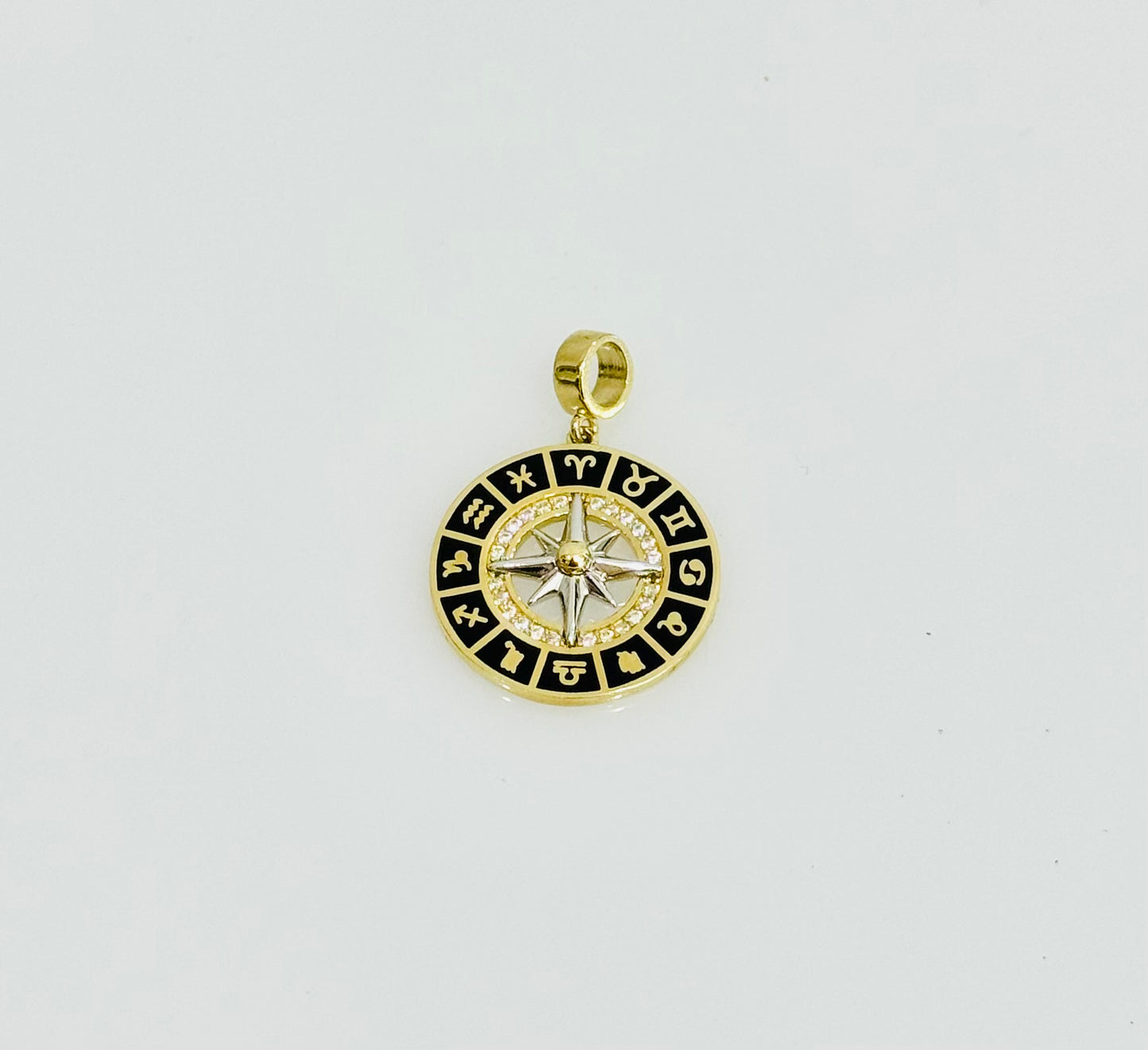 14K Gold Compass Pendant