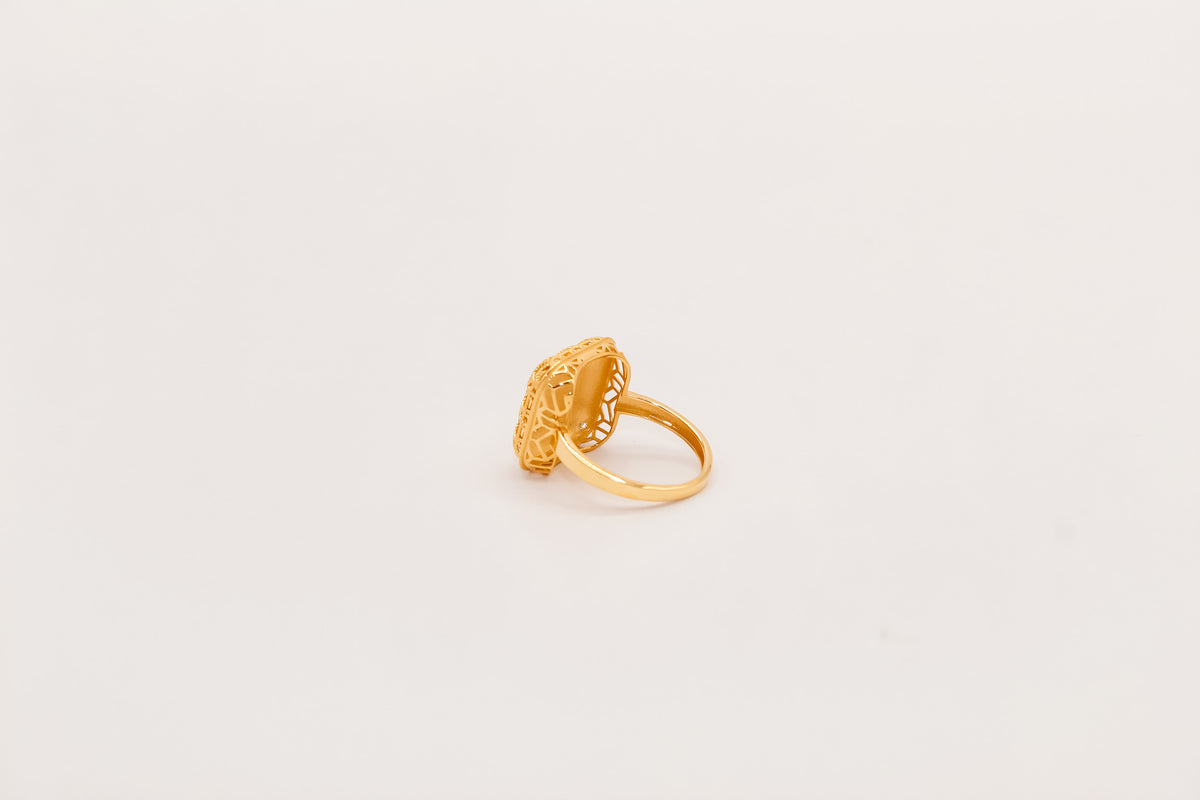 21K Gold Square Ring, view 3