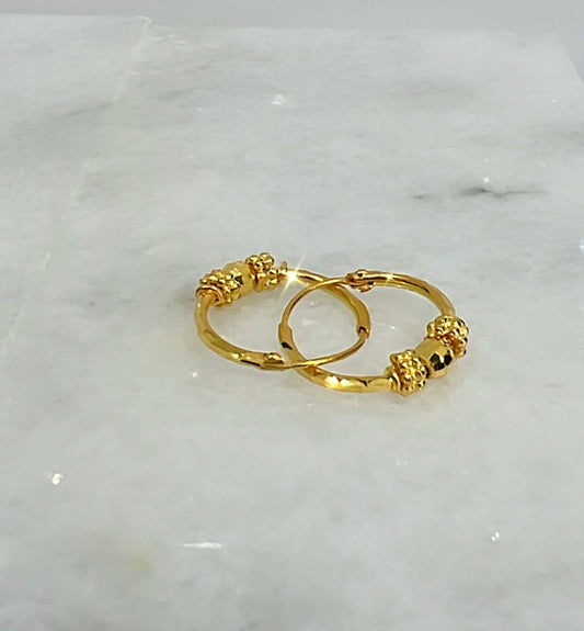 21K Gold Kids Hoop Earrings