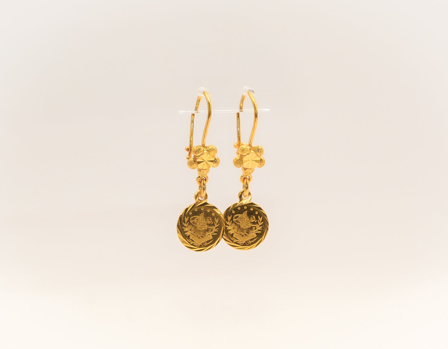 21K Gold Turkish Coin Earrings