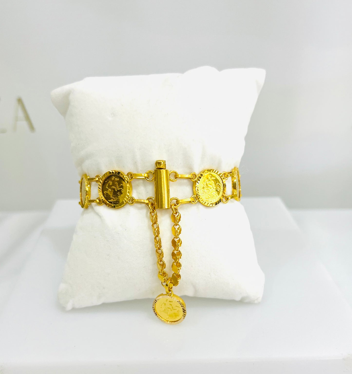 21K Gold Coin Bracelet