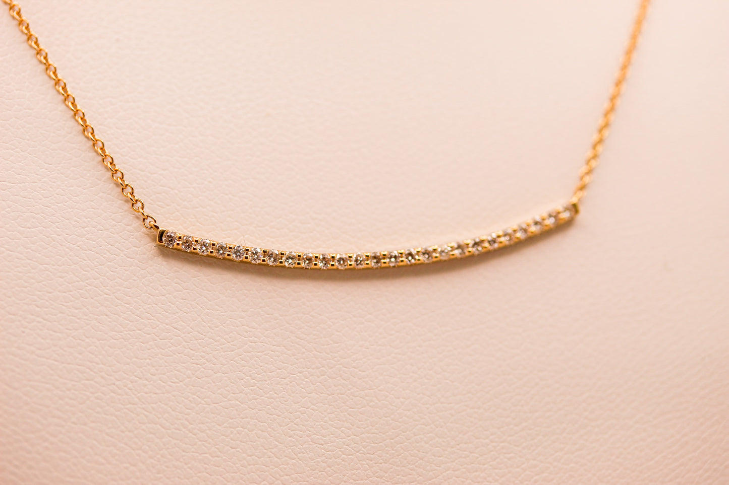 14K Gold Diamond Bar Necklace