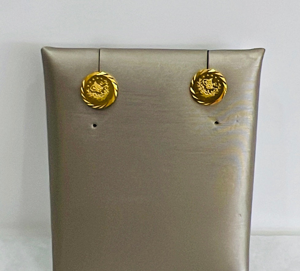 21k Gold mini coin Earrings