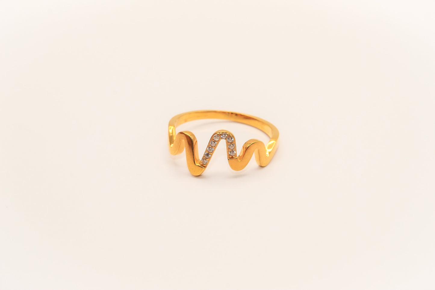 21K Gold Heart Beat Ring