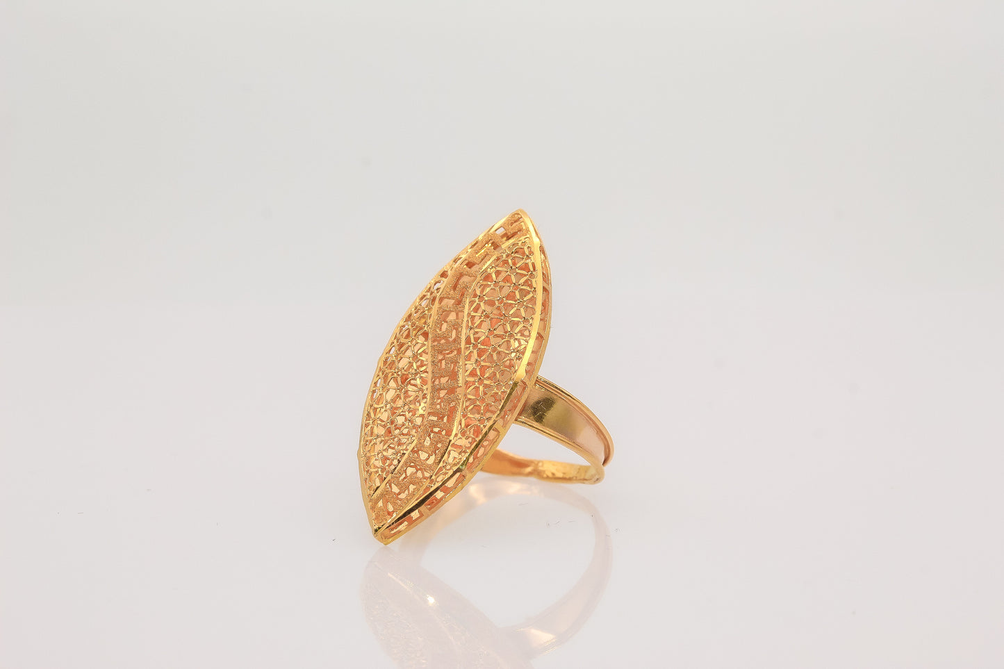 21K Gold Almond Khaliji Ring