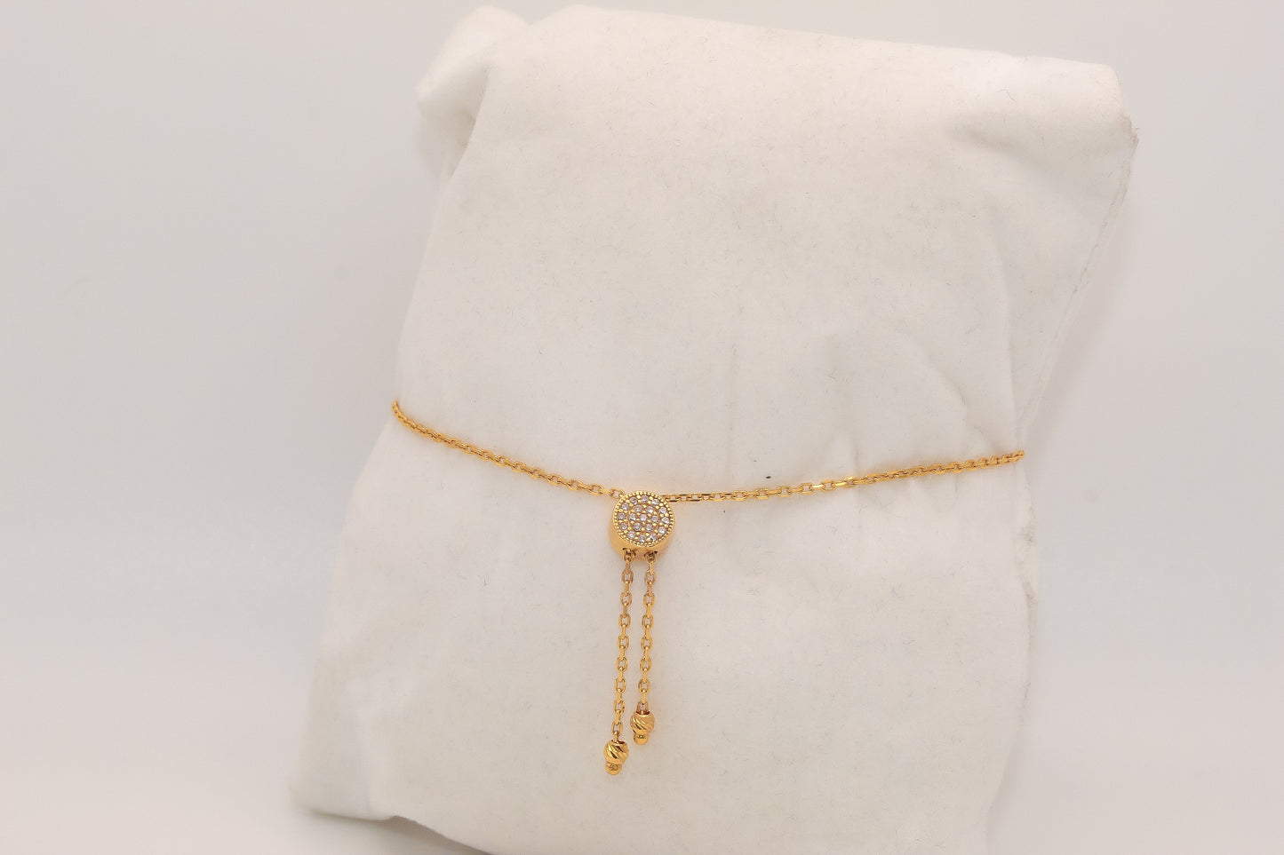 21K Gold Beaded Adjustable Bracelet