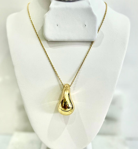 18K Gold Tear Drop Necklace