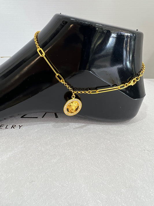 21K Gold Charm Anklet