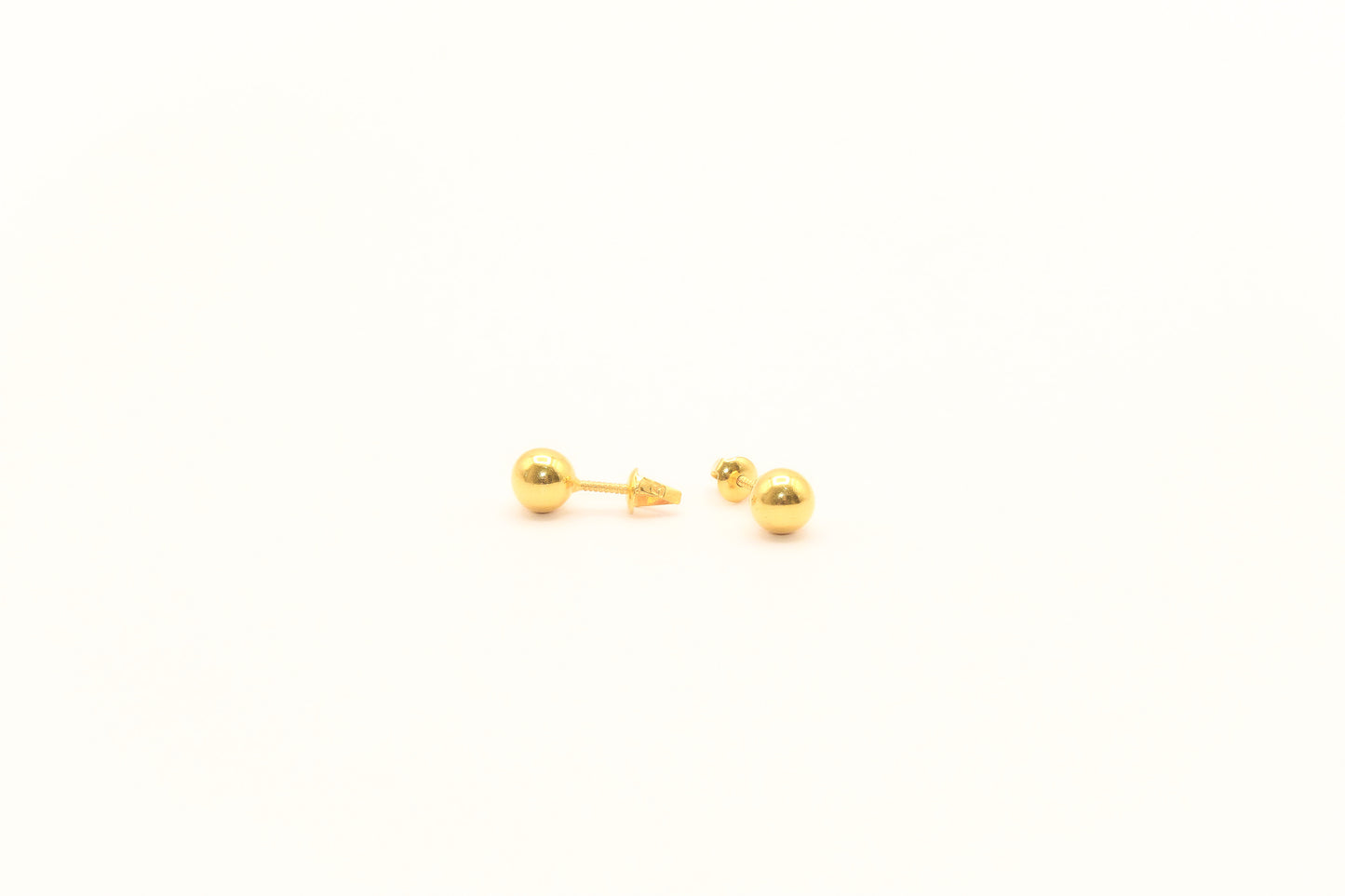 21K Gold Screw Back Ball Kids Earrings