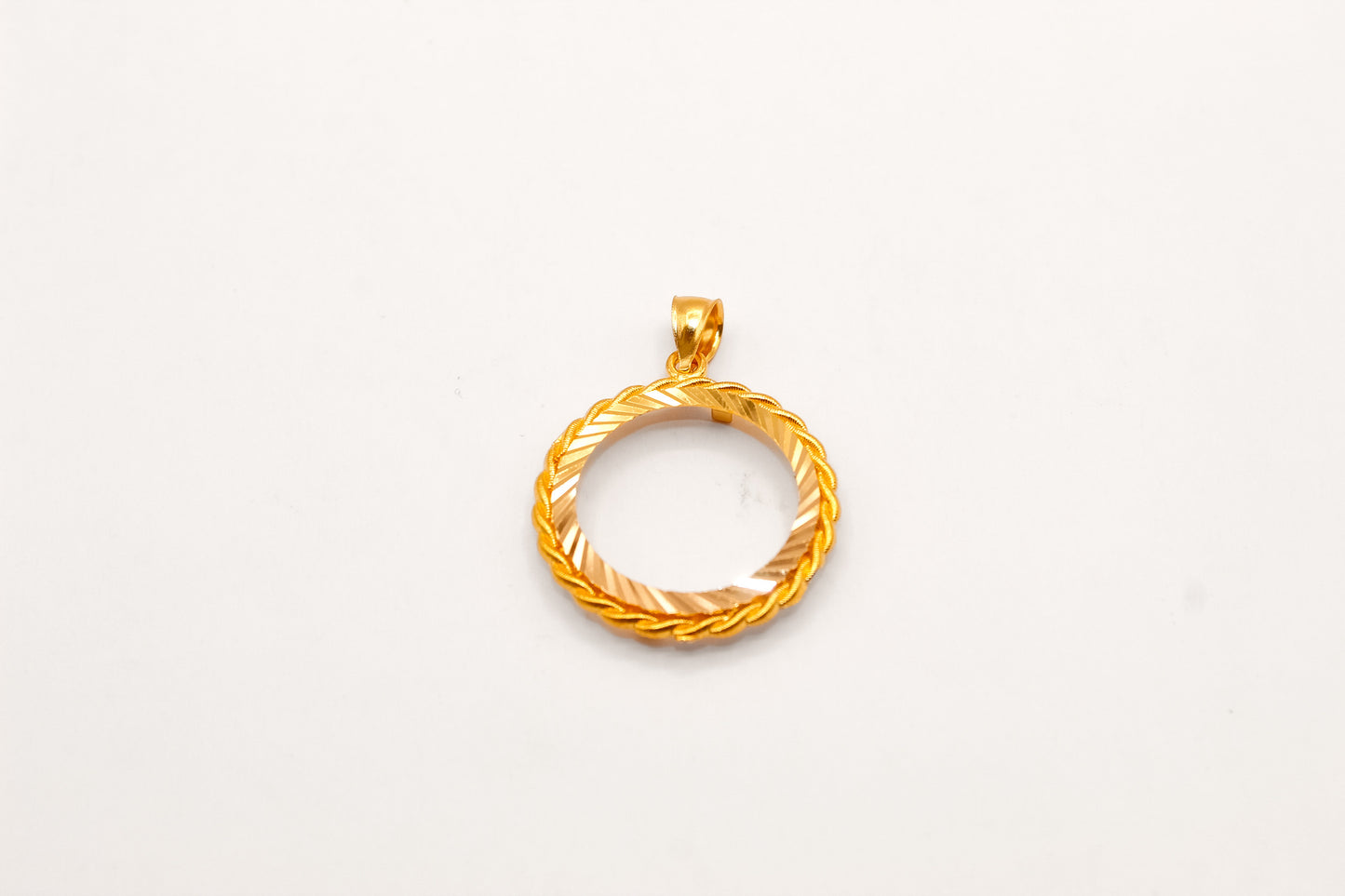 21K Gold Coin Frame Pendant
