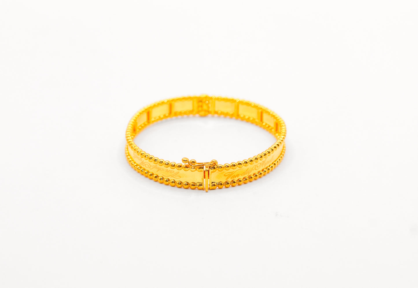 21k Gold Beaded Bangle Bracelet