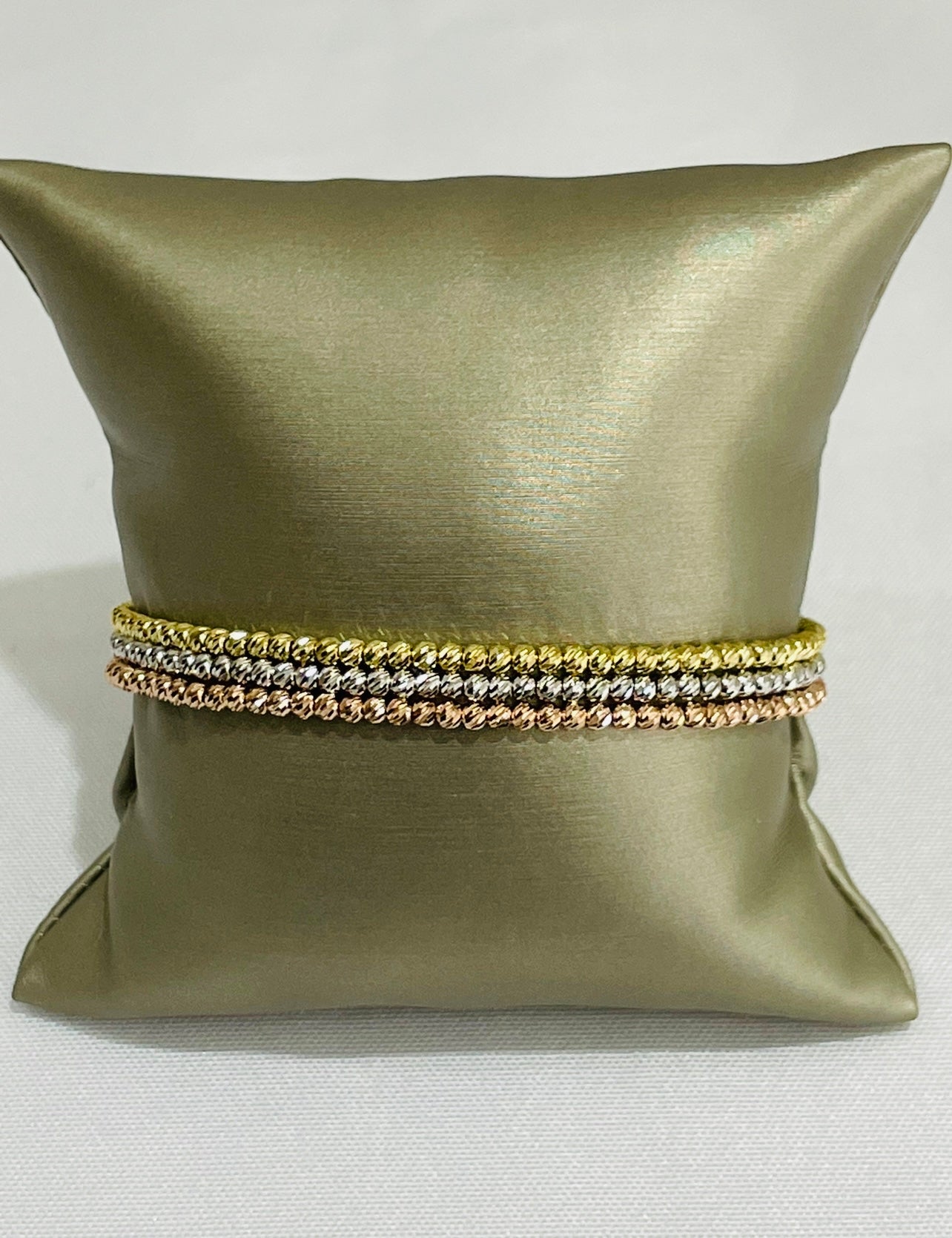 18K Gold Trio Tone Bangle Bracelet