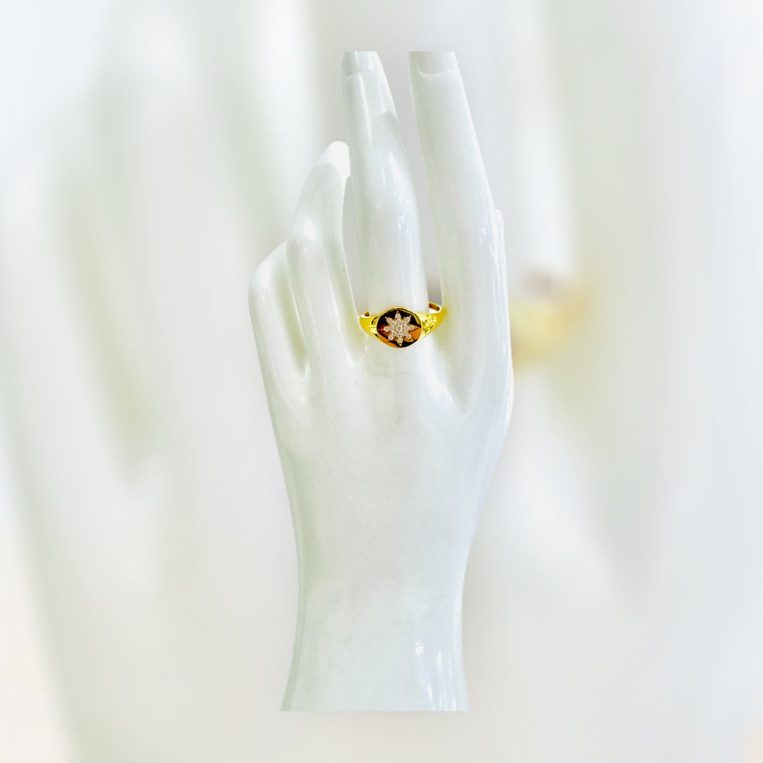 21K Gold Star Burst Ring