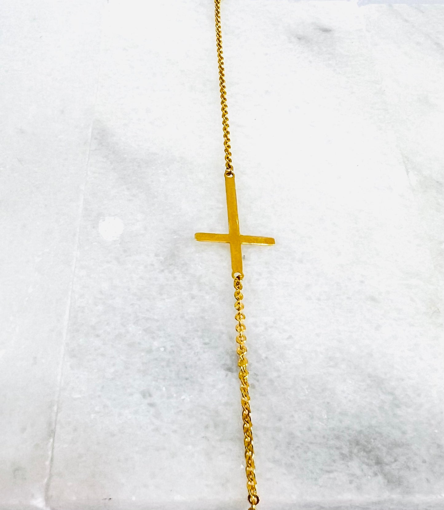 21k Gold Cross Bracelet