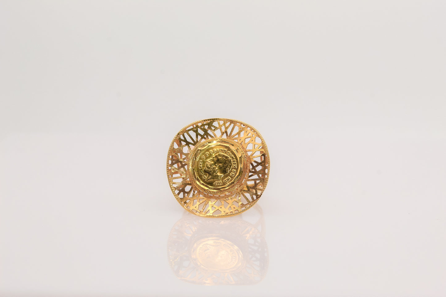21K Gold Coin Ring