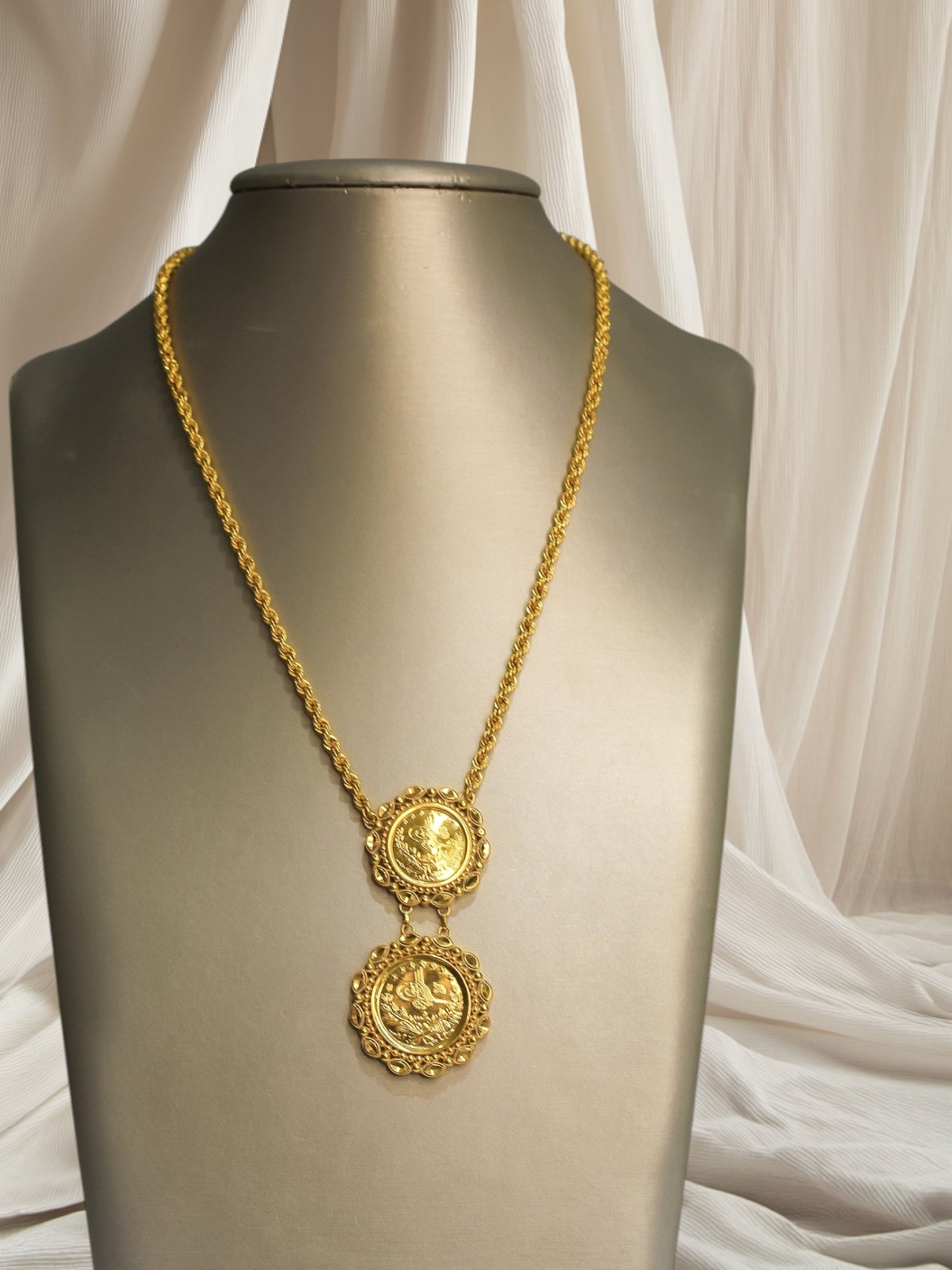 21K Gold Turkish Coin Necklace
