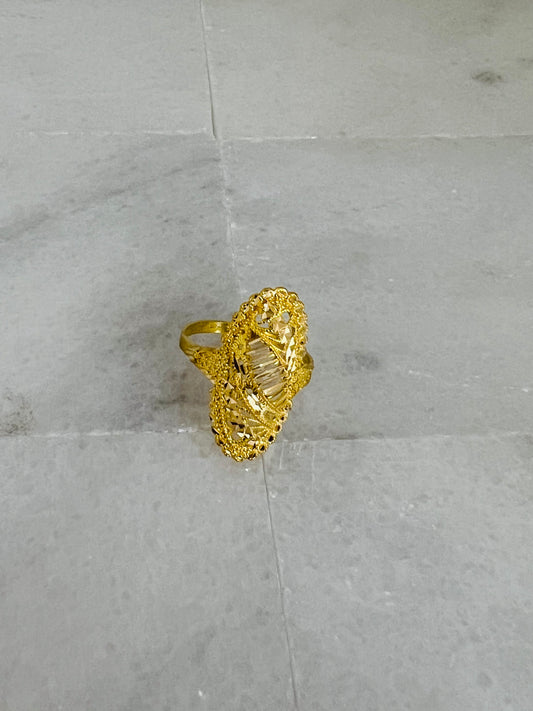 21K Gold Almond Shape Ring