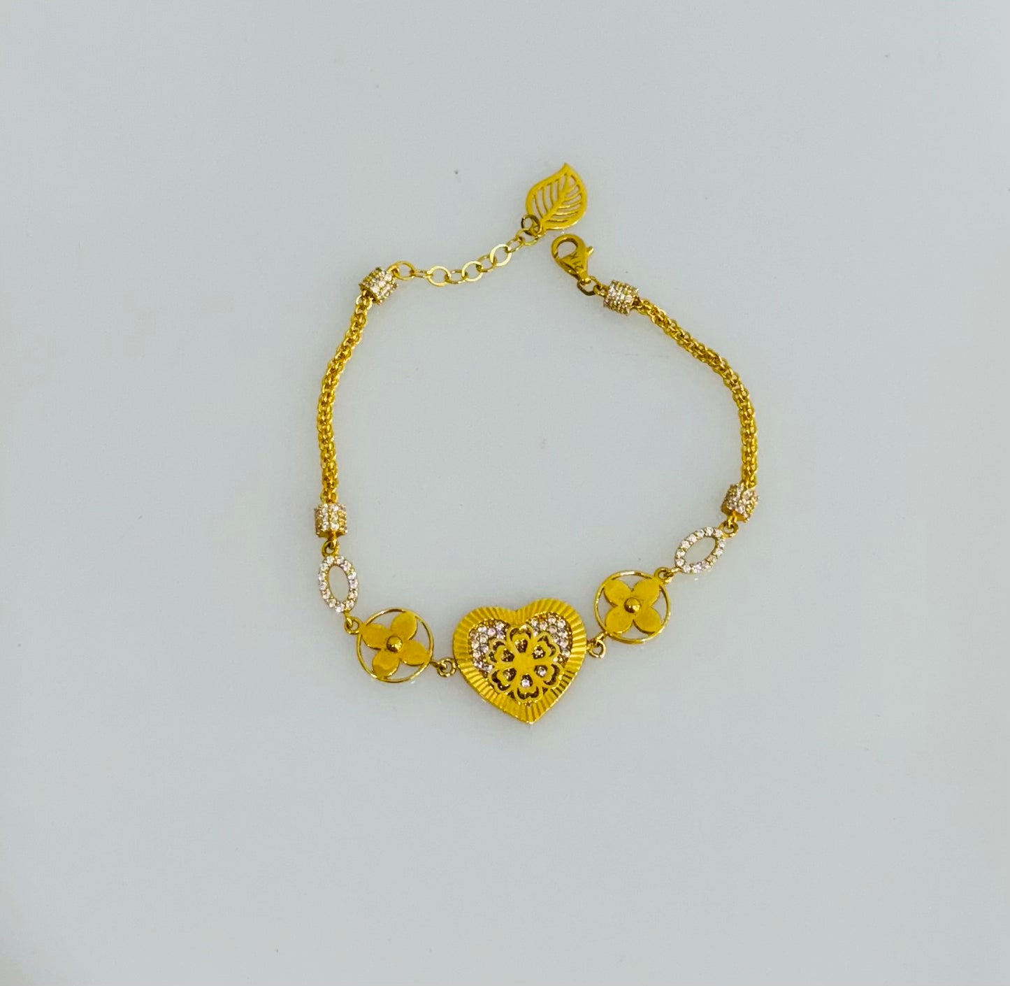 21K Gold Heart Bracelet