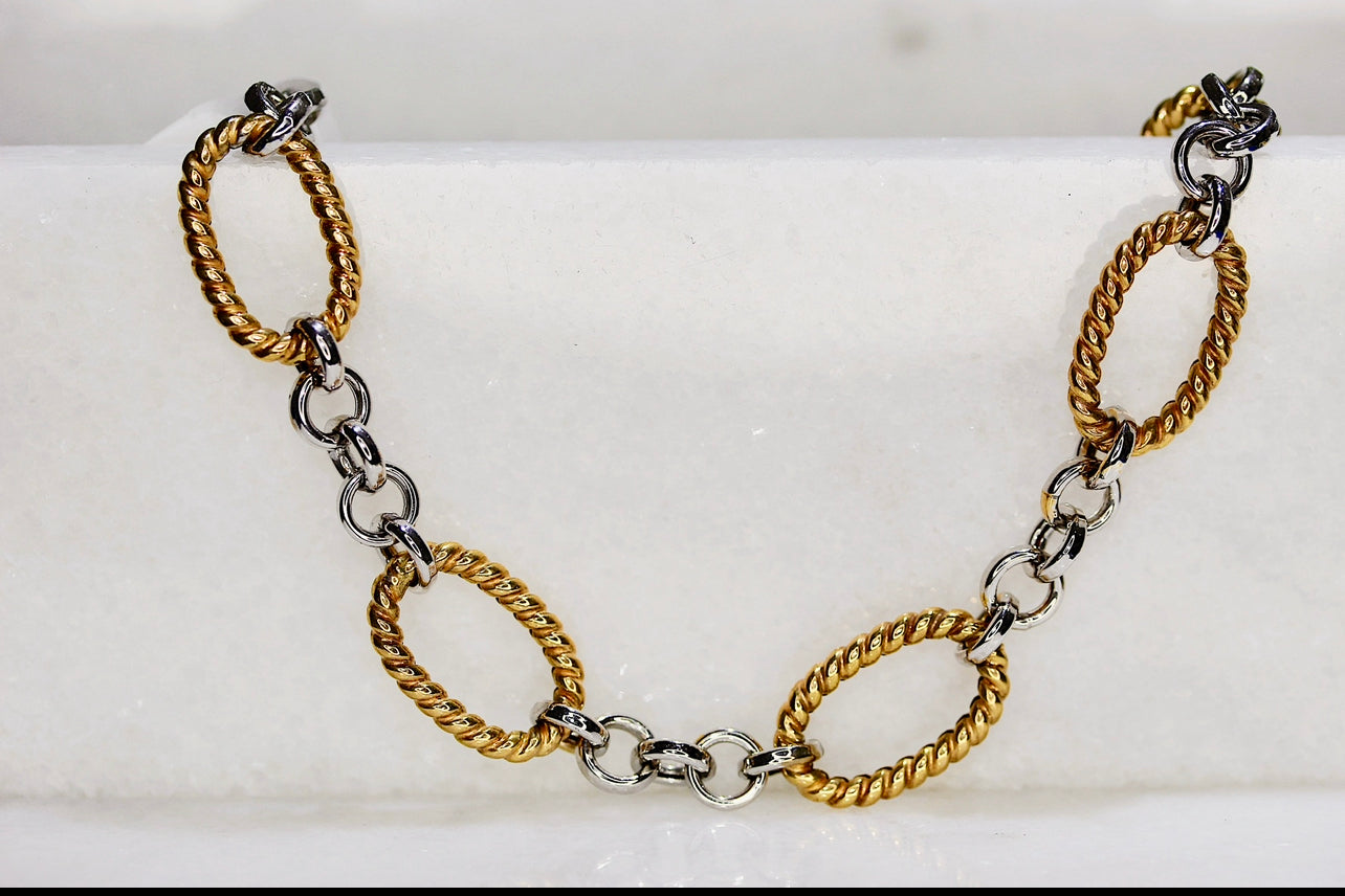 14k Gold Two Tone Bracelet