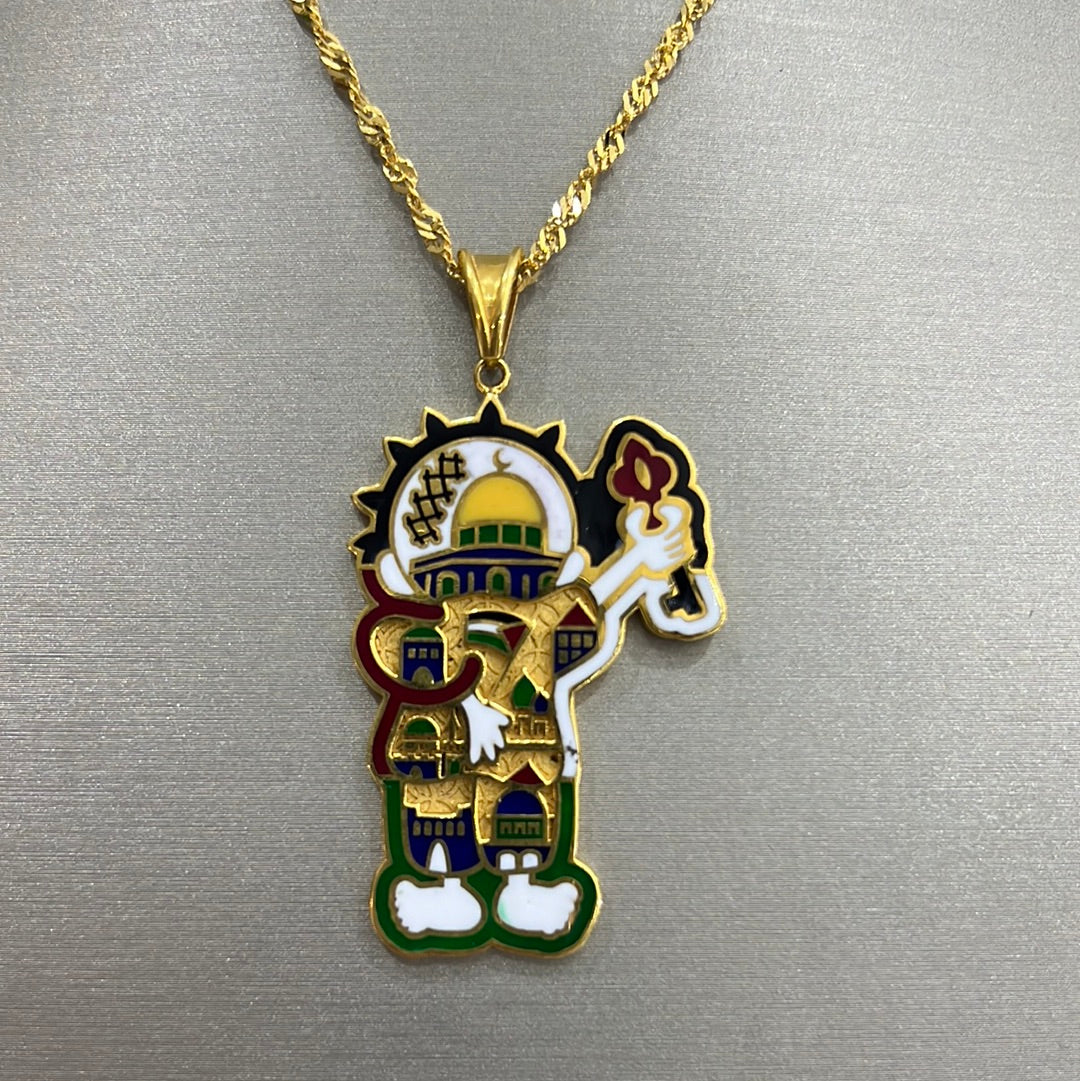 21K Gold Handalah Alaqsa Pendant