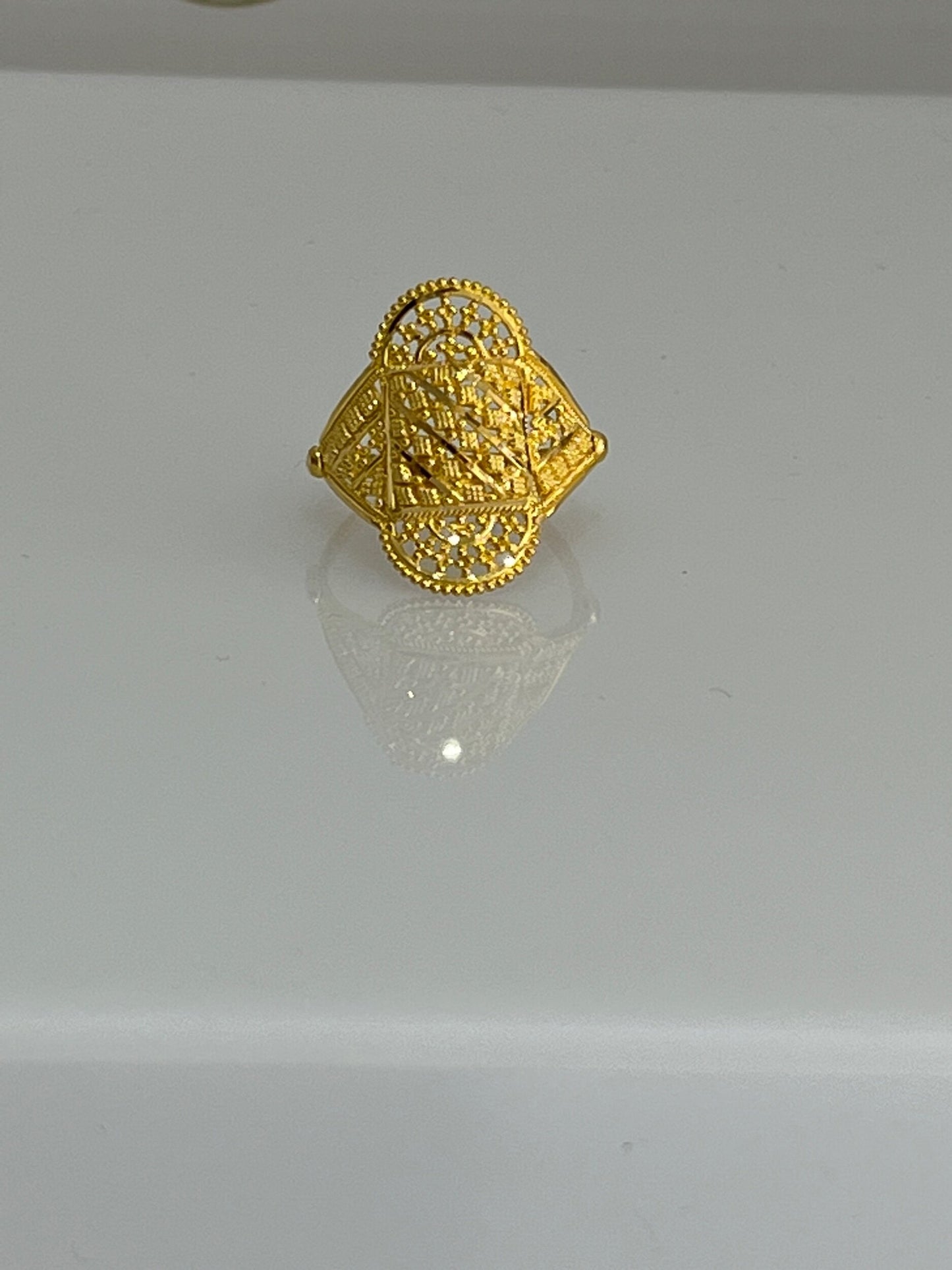 21K Gold Indian Motif Ring