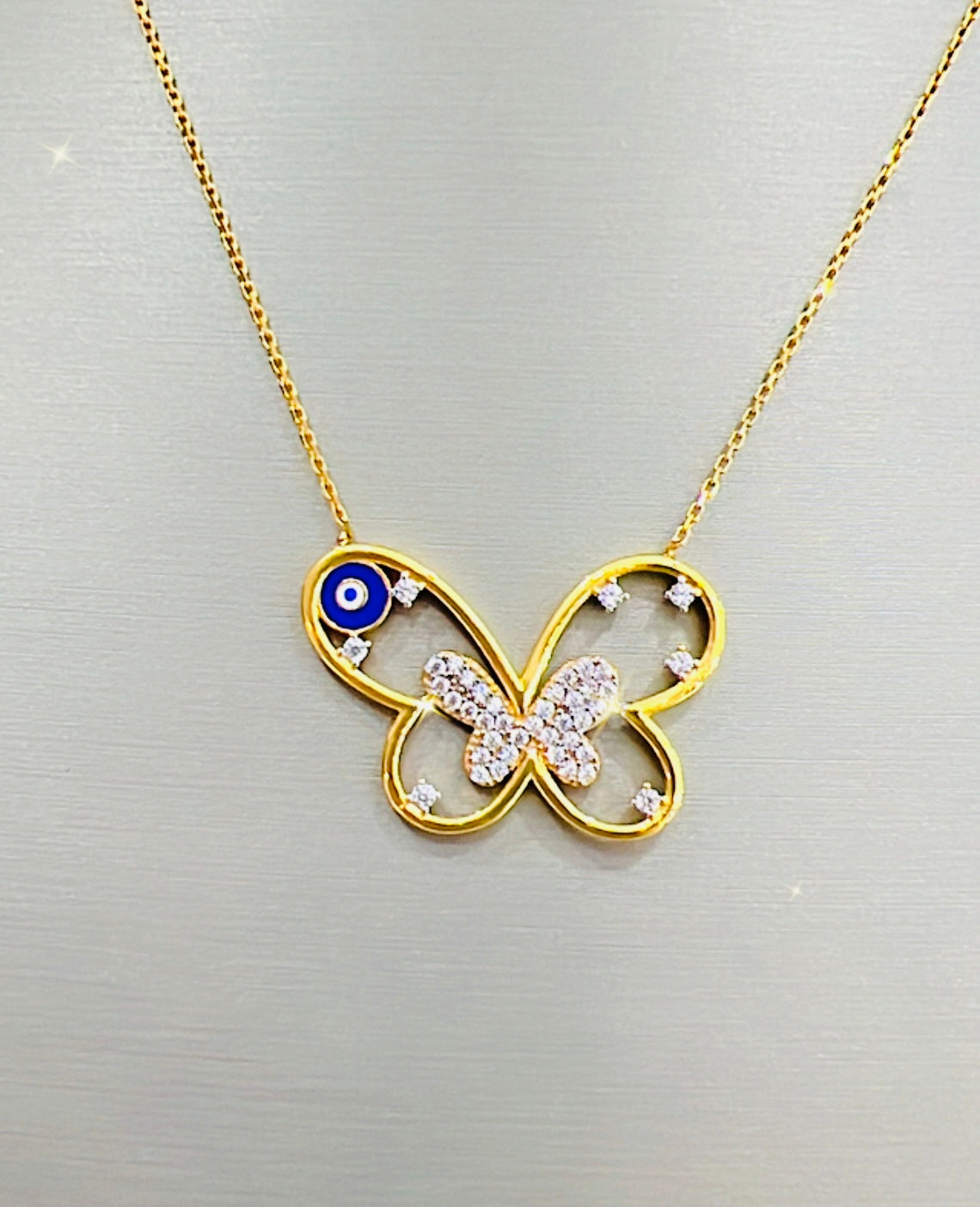 21K Gold Butterfly Necklace