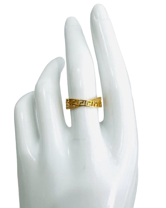 21K Gold X Ring