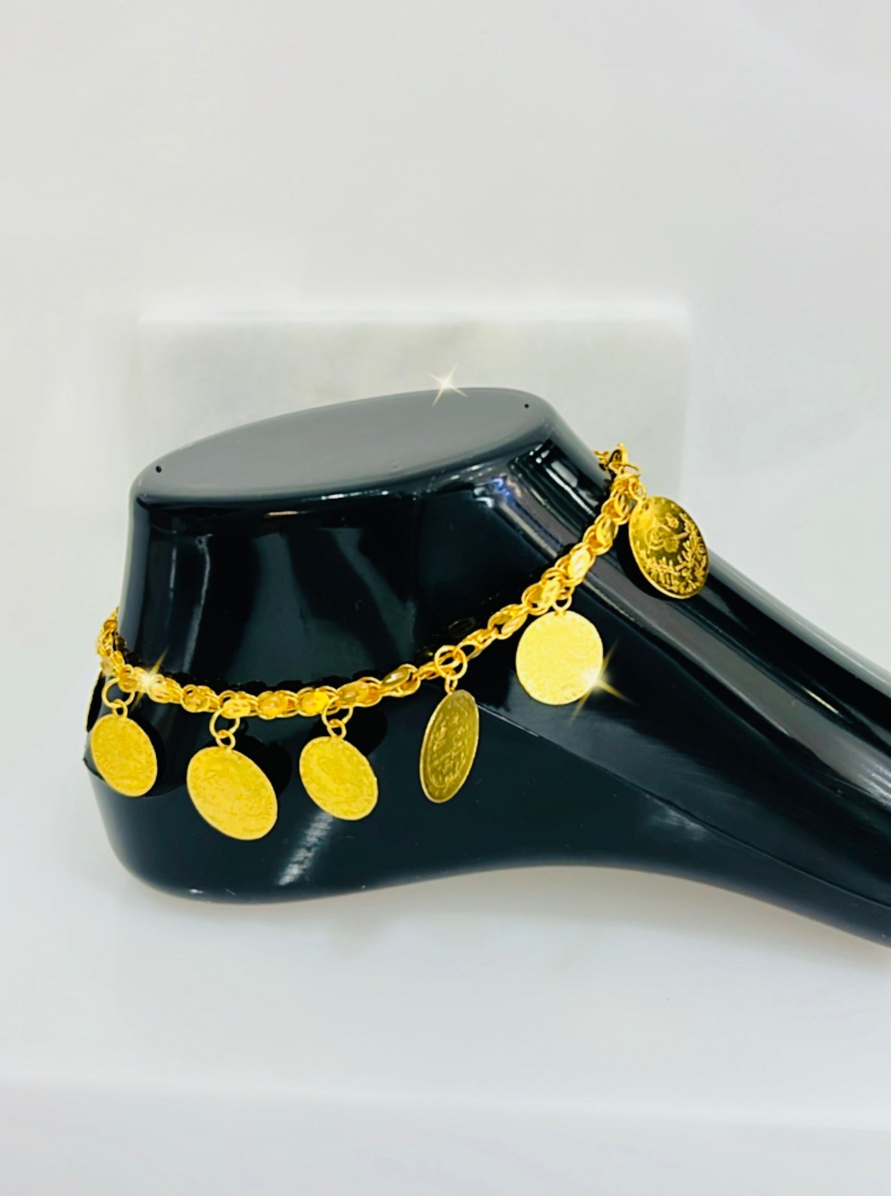 21k Gold Turkish Coin Anklet