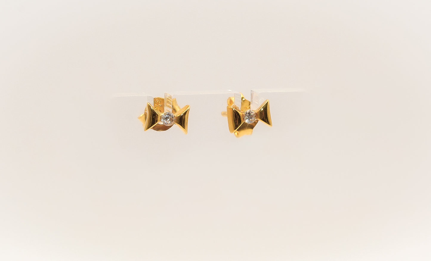 21K Gold Mini Bow Kids Earrings
