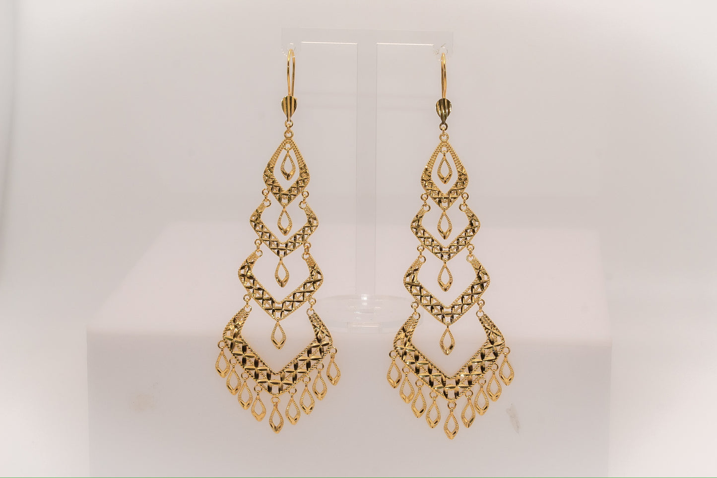 21k Gold Chandelier Earrings