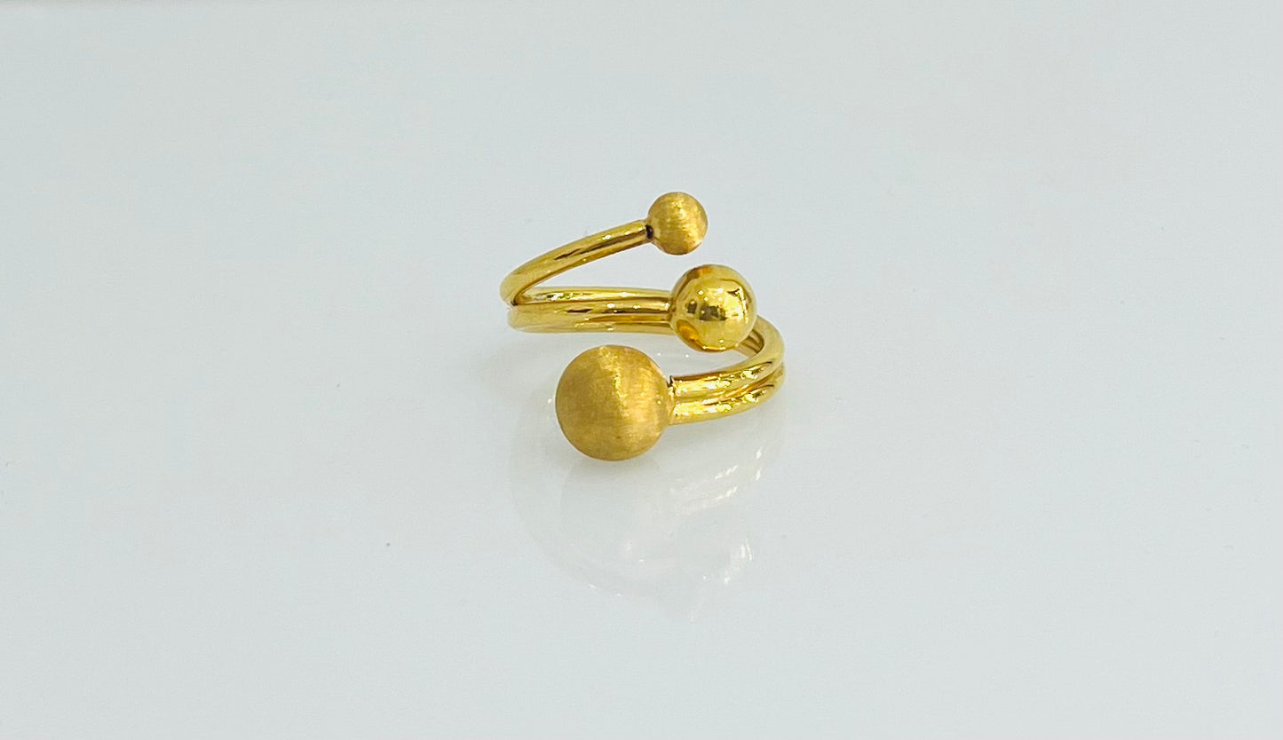 21K Gold Ball Ring