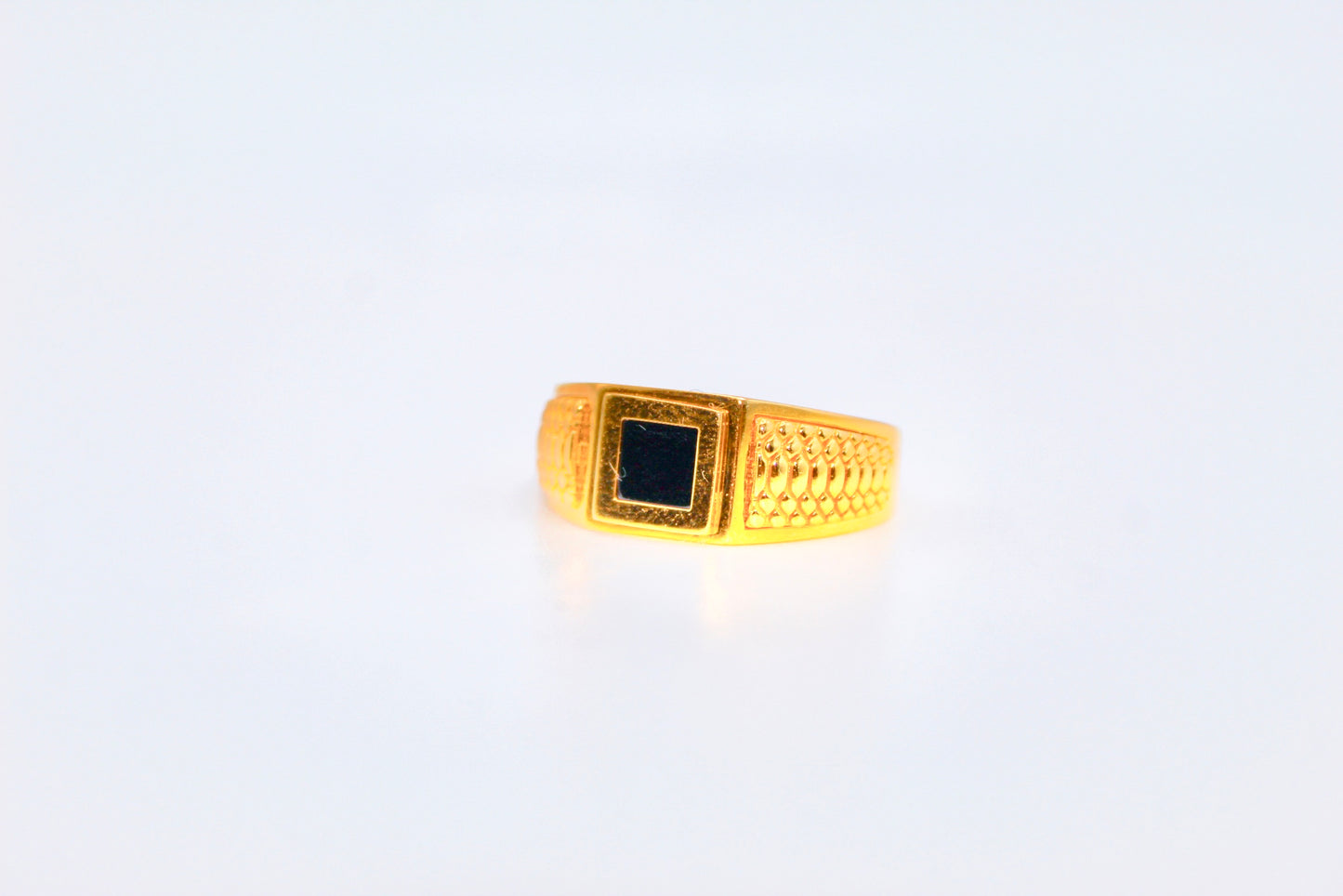 21K Gold Onyx Mens Ring