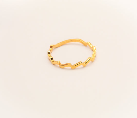 21K Gold Zigzag Stacking Ring