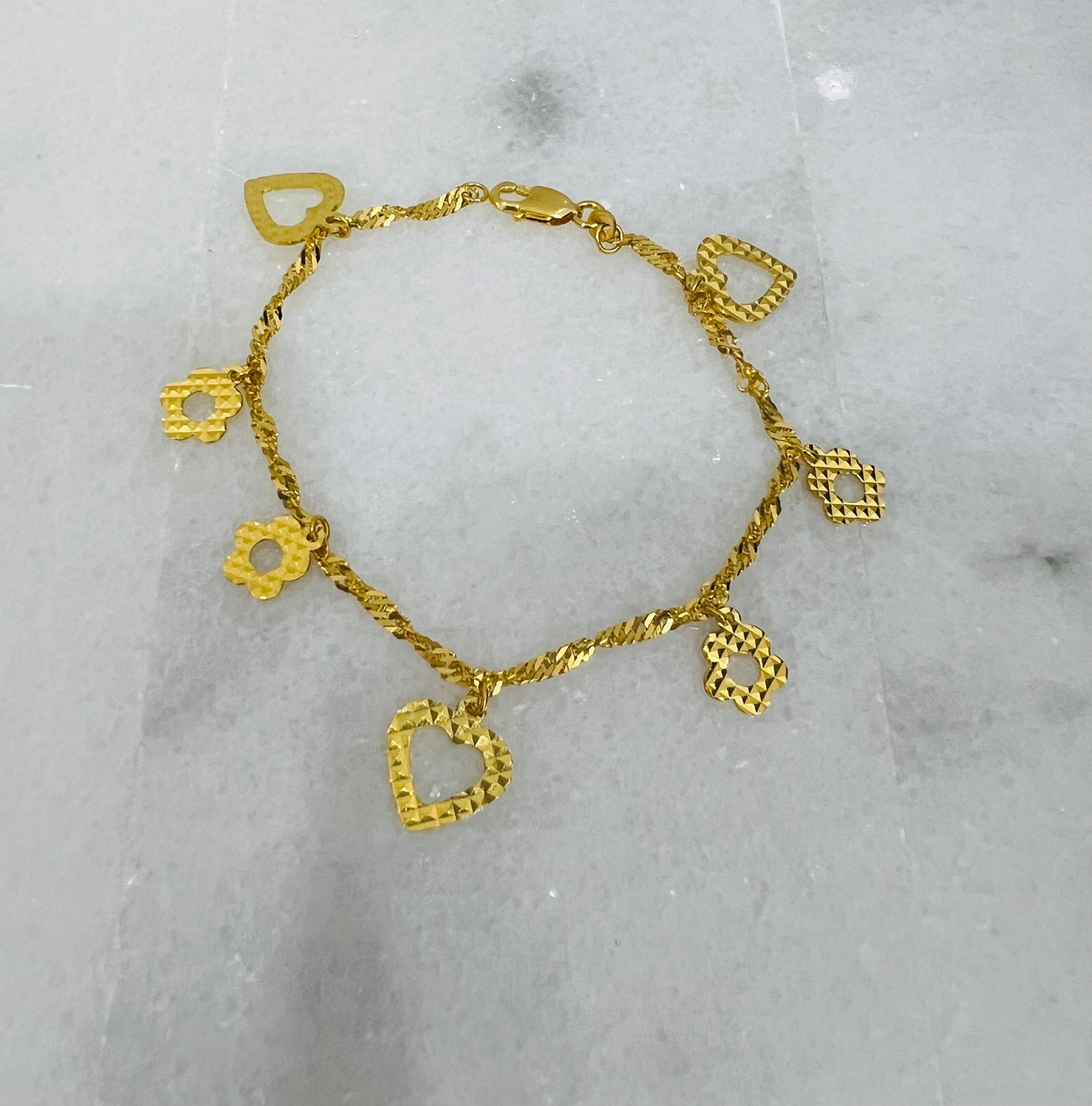 21K Gold Charm Bracelet