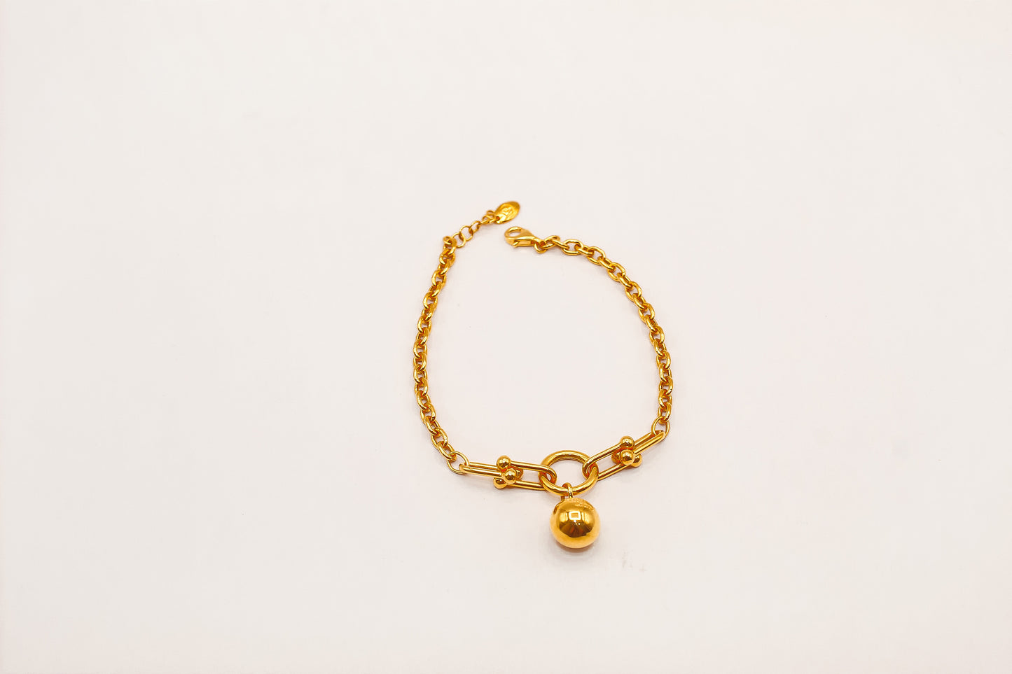 21k Gold Ball Charm Bracelet