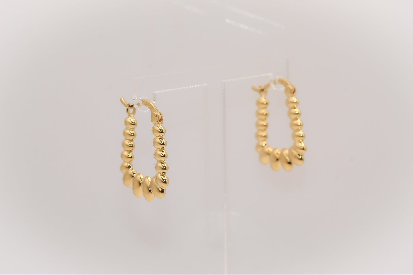 18K Gold Bubble Hoop Earrings