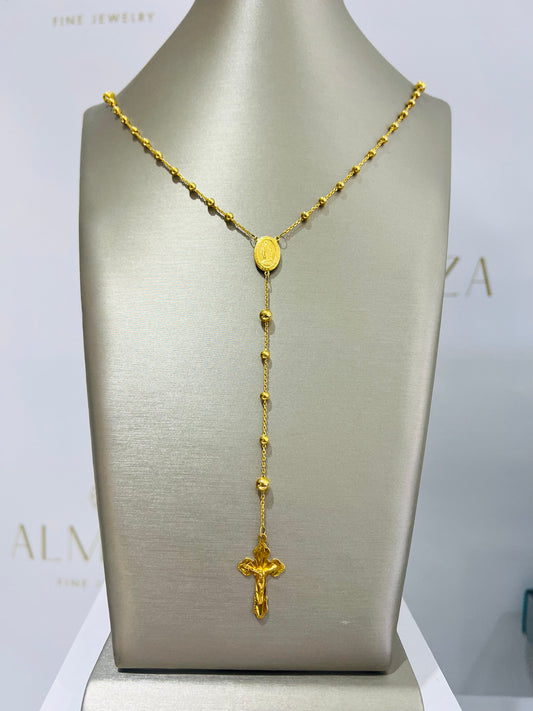 21K Gold Rosary Necklace