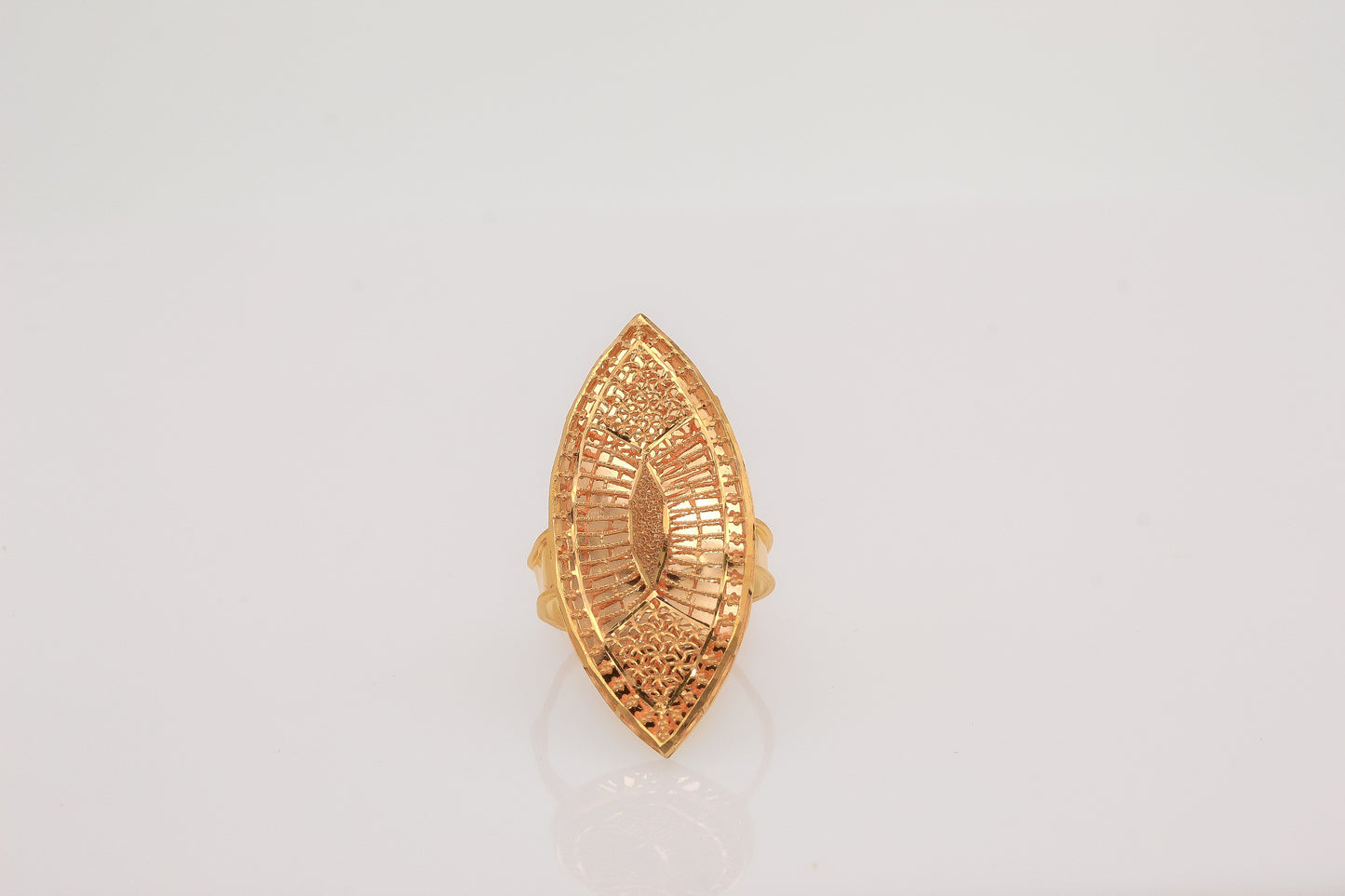 21K Gold Almond Khaliji Ring