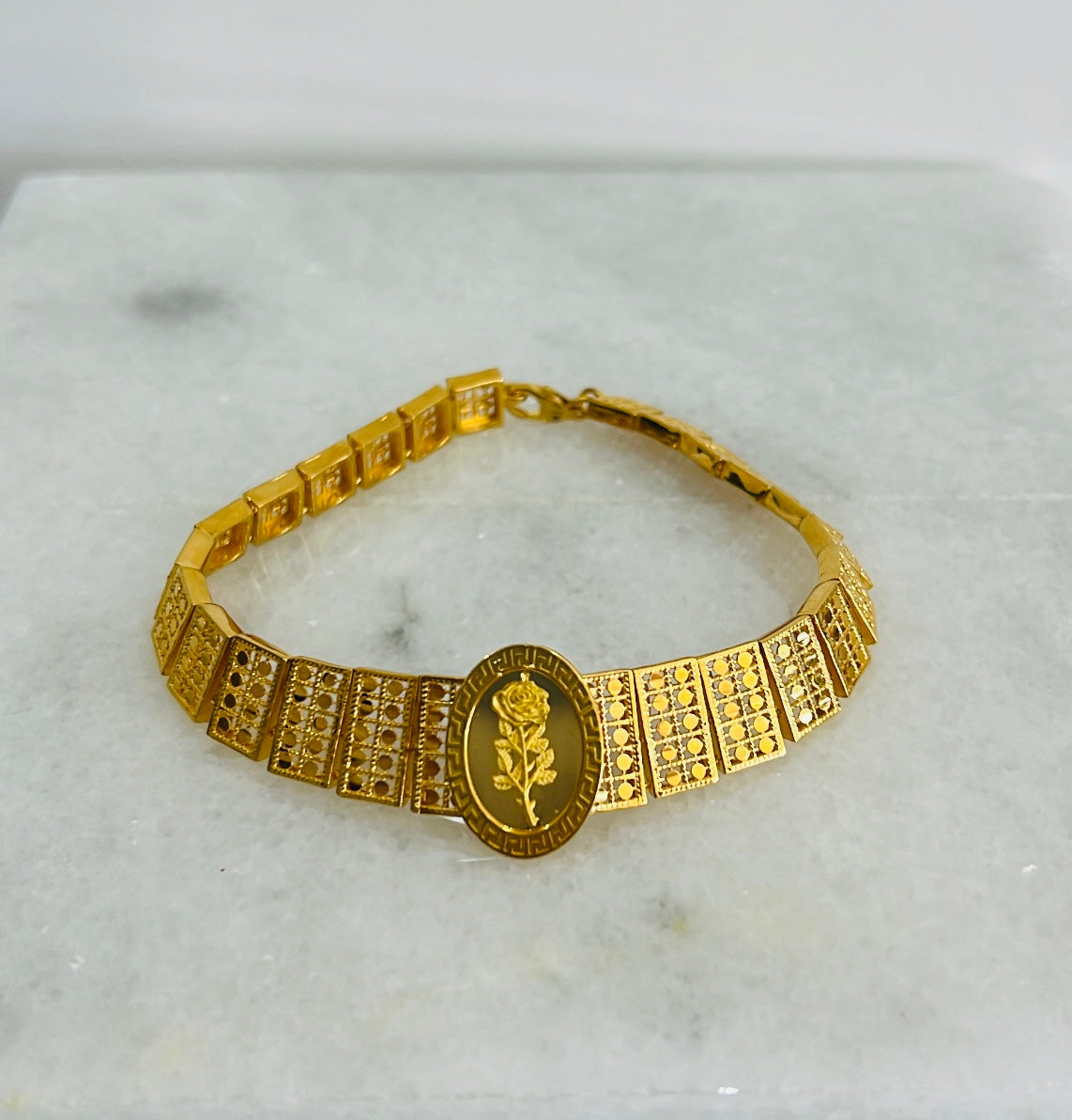 21k Gold Rose Bracelet