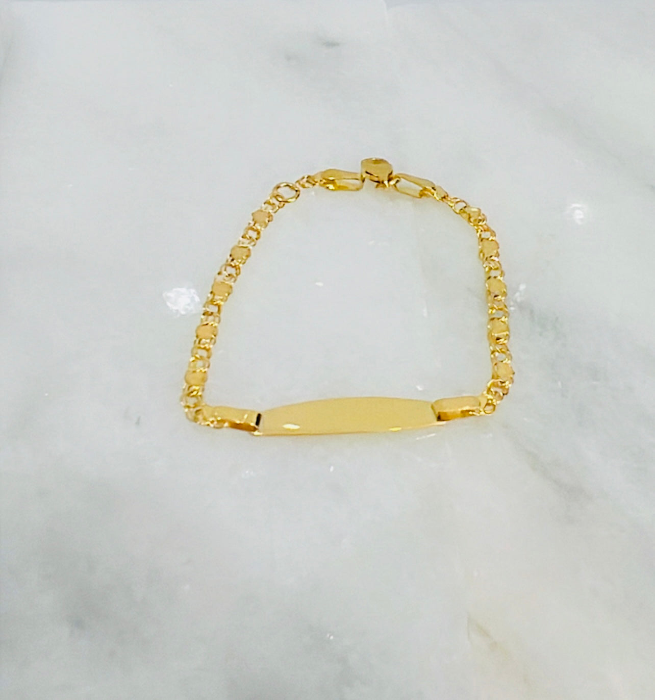21K Gold Kids Engraveable Id Bracelet