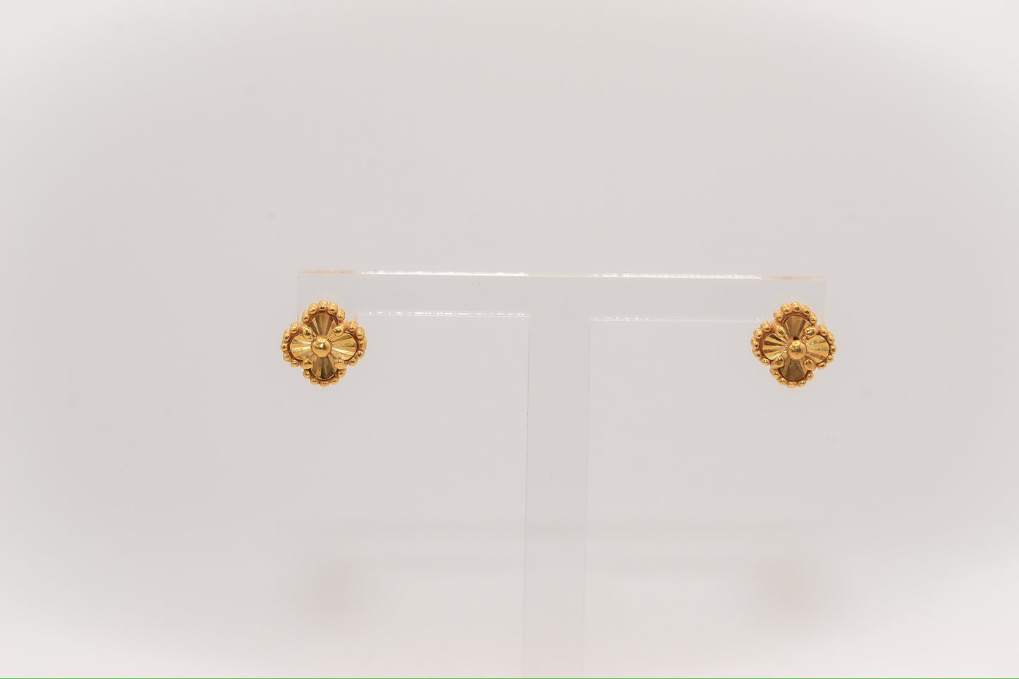 21K Gold Mini Flower Post Earrings