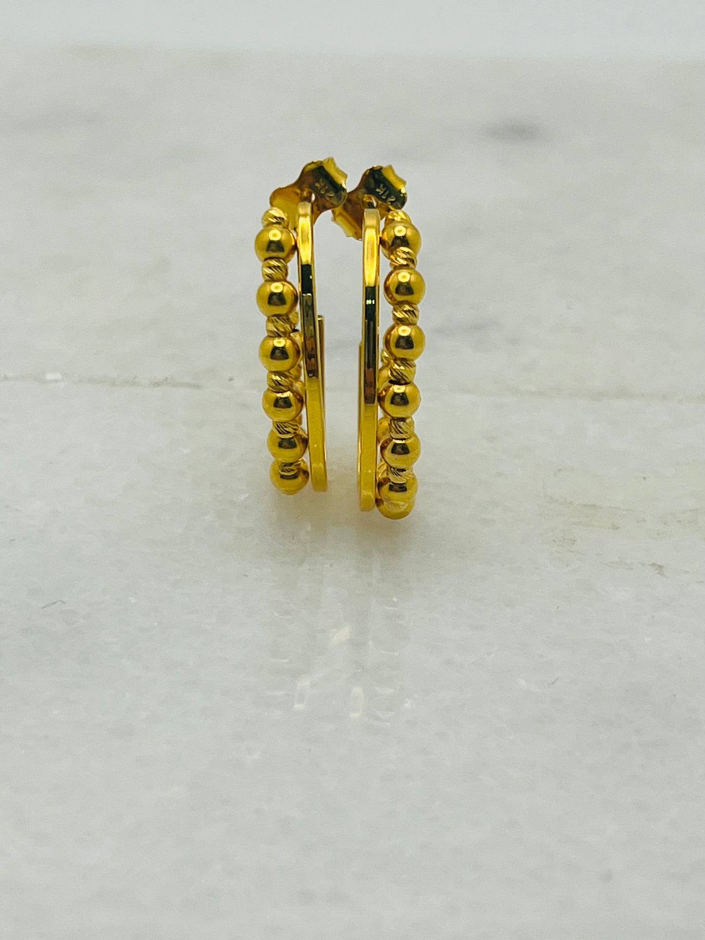 21K Gold post Earrings