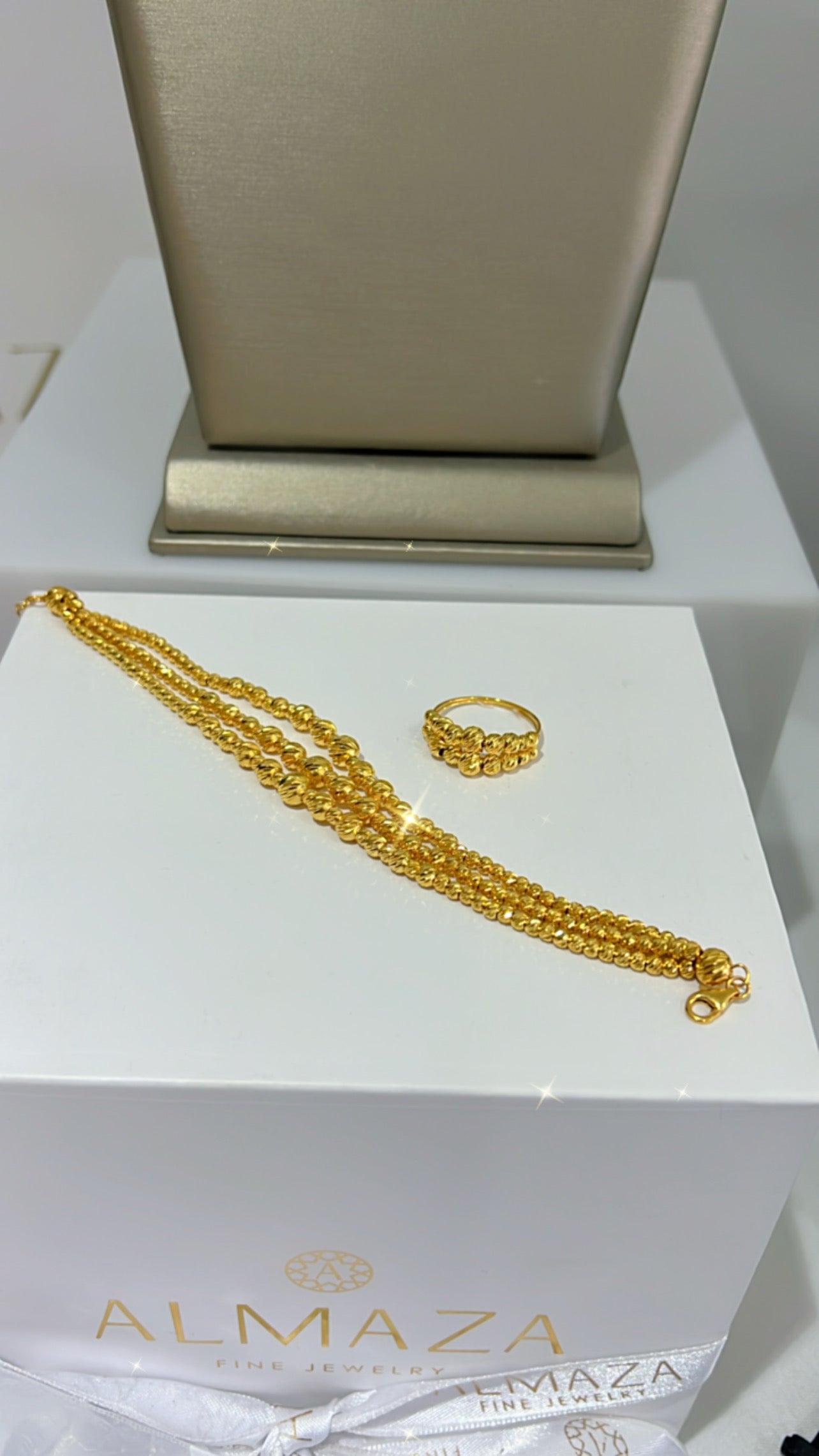 21k Gold 3Layer Beaded Set