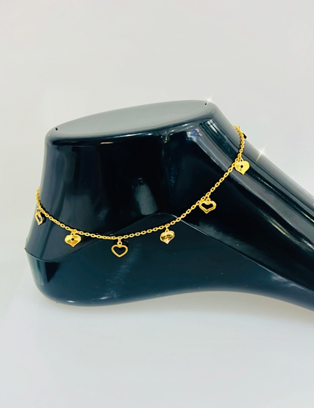 21k Gold Hearts Anklet
