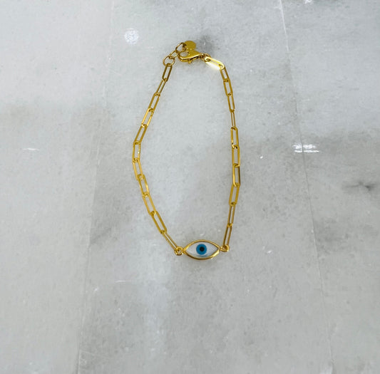 21K Gold Evil Eye Bracelet