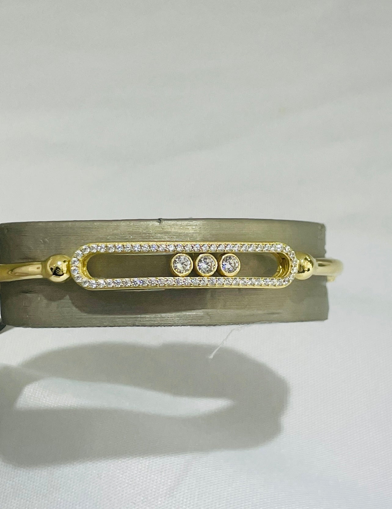 18K Gold Studded Bangle Bracelet