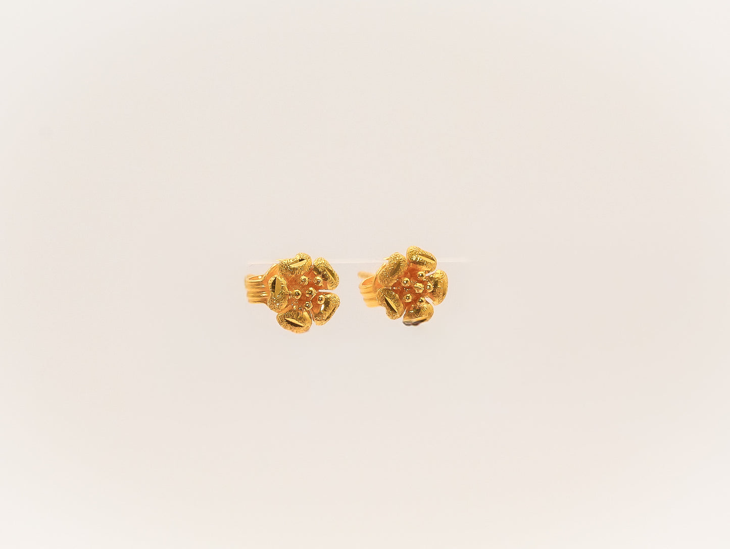 21K Gold Kids Mini Flower Post Earrings