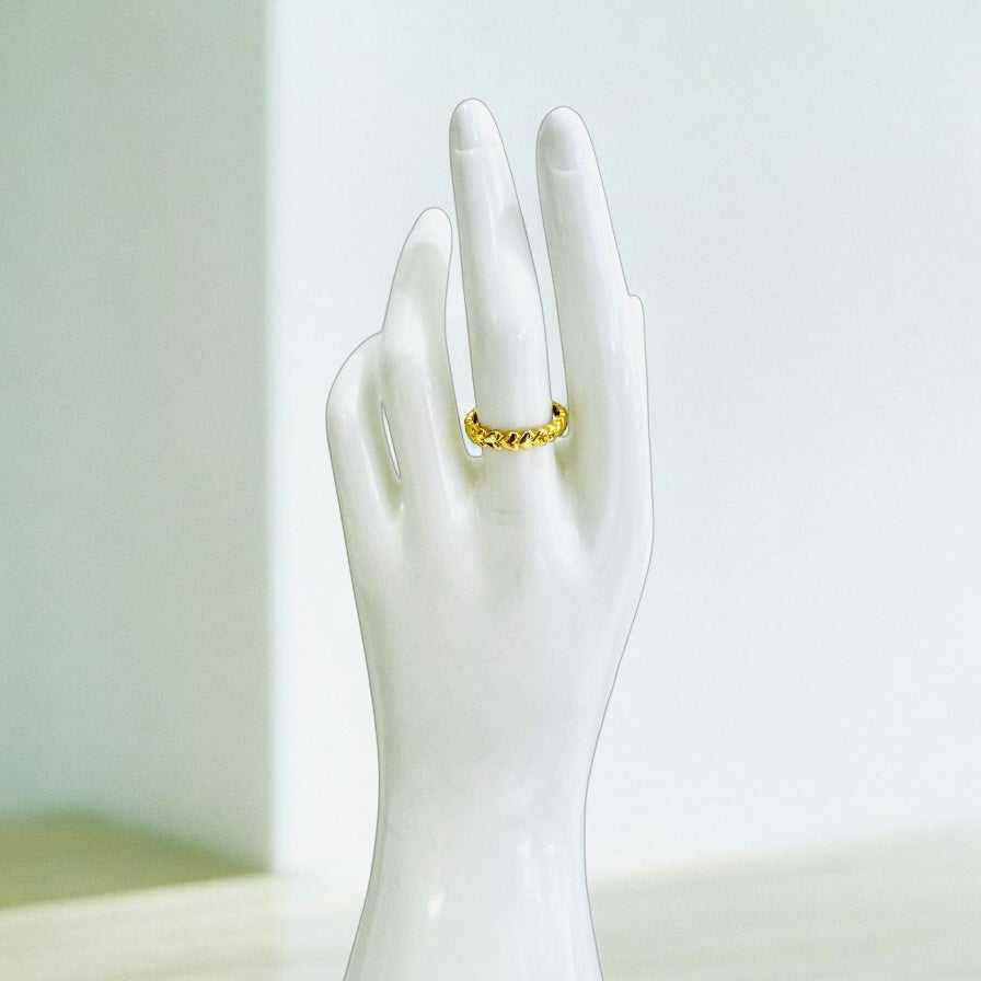21K Gold Heart Stacking Ring