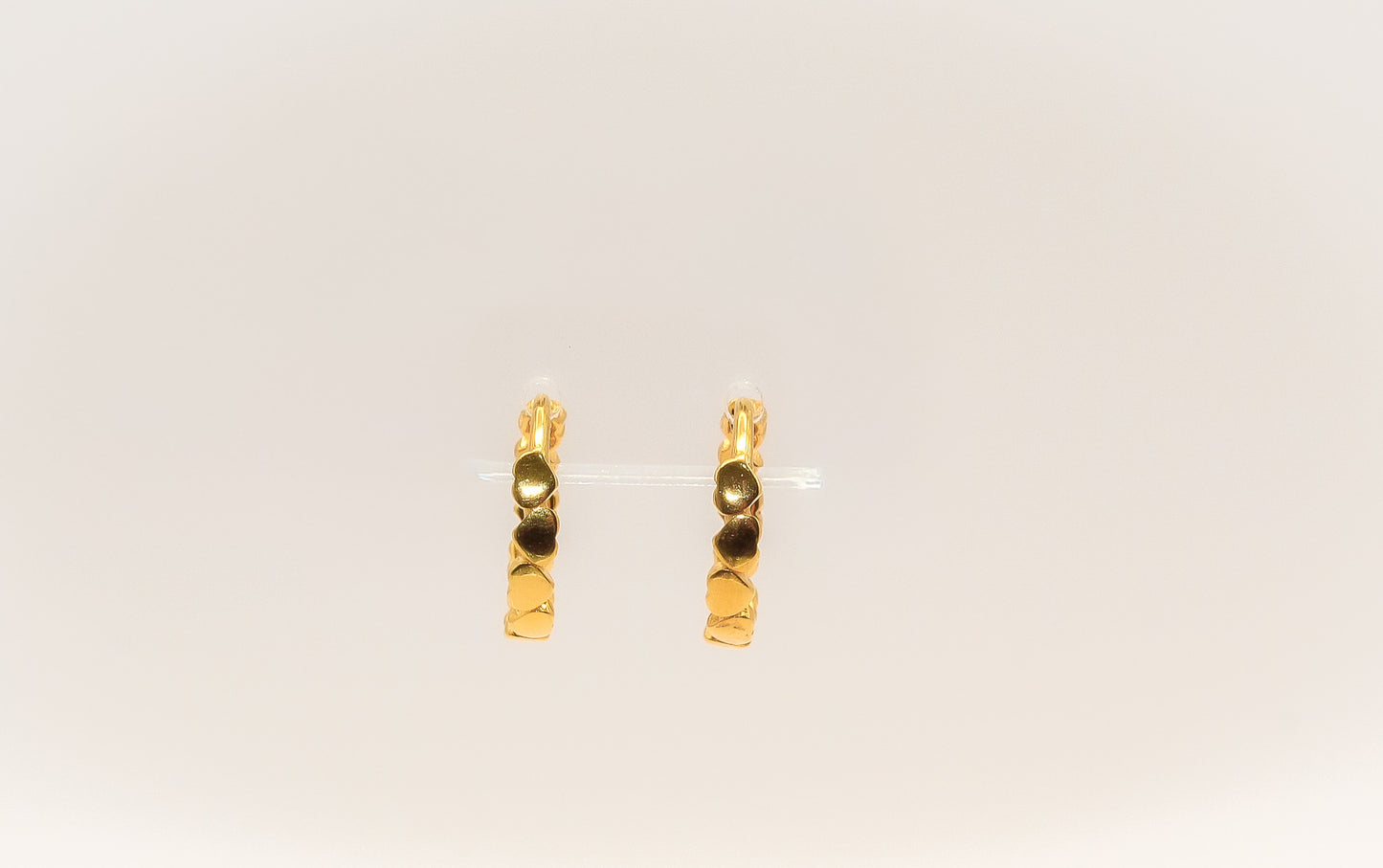 21K Gold Kids Mini Heart Huggies Earrings